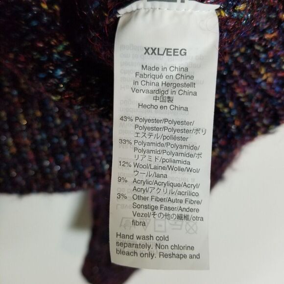 Madewell Women Sparkle Crewneck Wool Blend Pullover Sweater Sz 2XL Brown Lurex - Picture 6 of 6